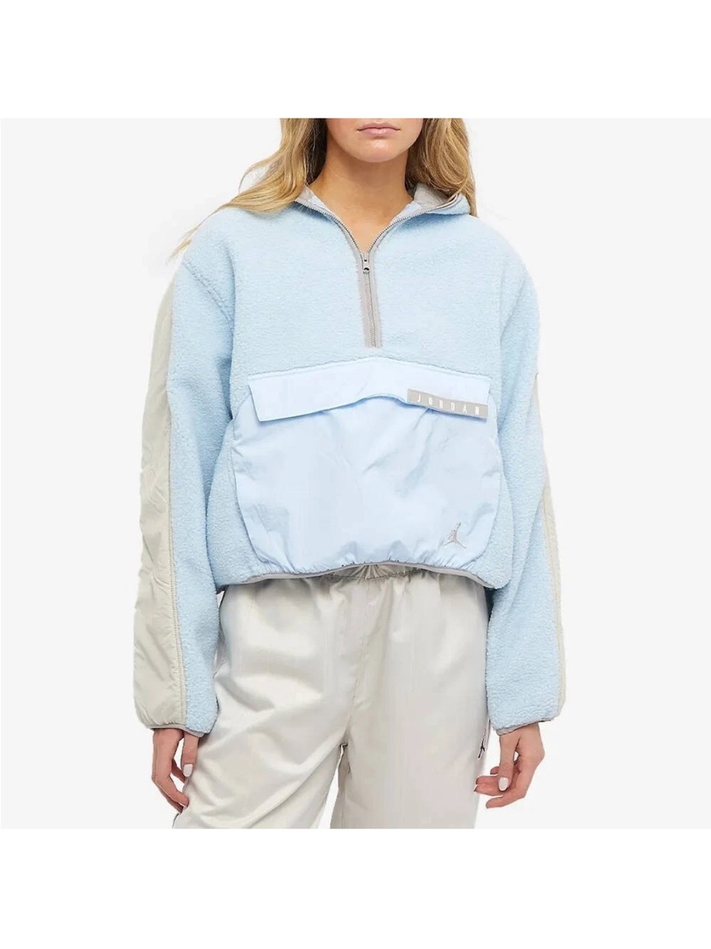 JORDAN COZY GIRL FLEECE HOODIE 1/2 ZIP PULLOVER SIZE L